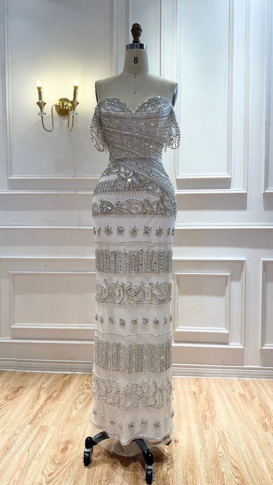 Celestial Silver Crystal Gown