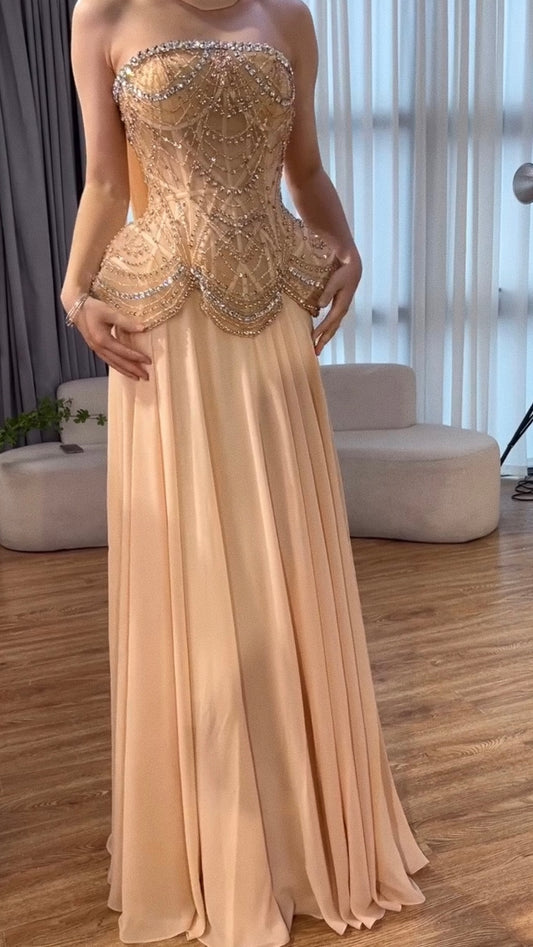Embellished Corset Evening Gown