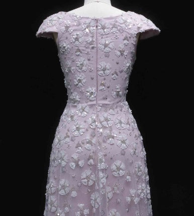 “Rose Dew” Gown – Soft Pink with 3D Floral Embroidery