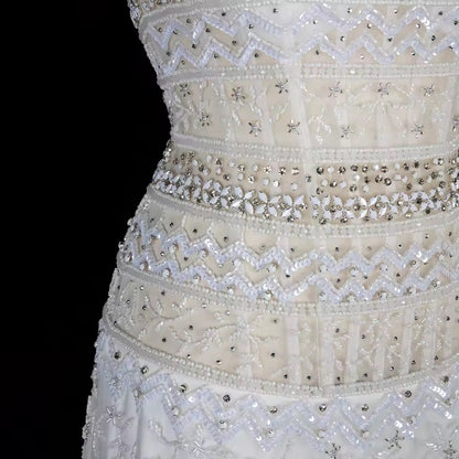 Jeweled Neckline Gown with Matching Chiffon Cape