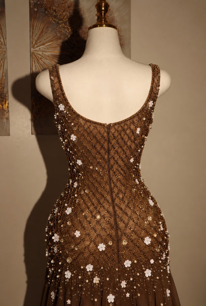 Bronze Blossom Crystal Gown