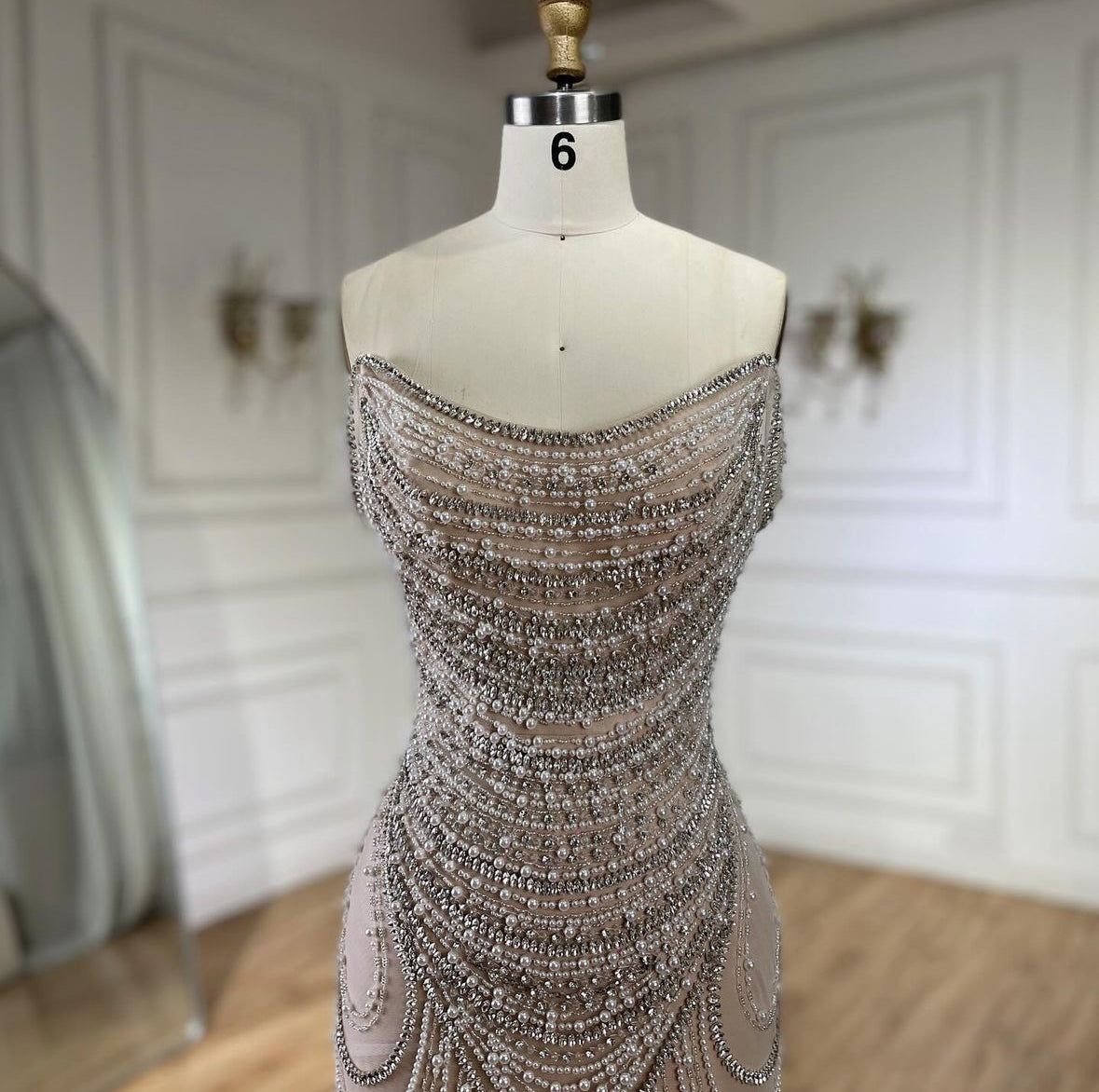 Luxury Pearl Studded Dress