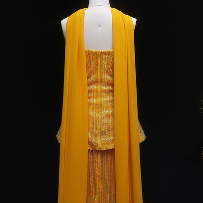 Sunset Gown in Yellowish Orange