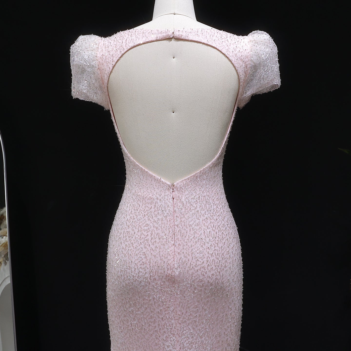 Sparkling 3D Floral Appliqué Beaded Tulle Mermaid Dress