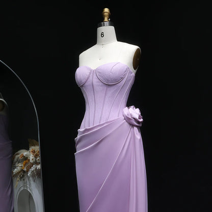 3D Floral Corset Draped Gown