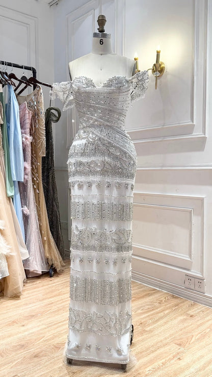 Celestial Silver Crystal Gown