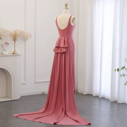 Elegant Fitted Gown with Beaded Butterfly Detail