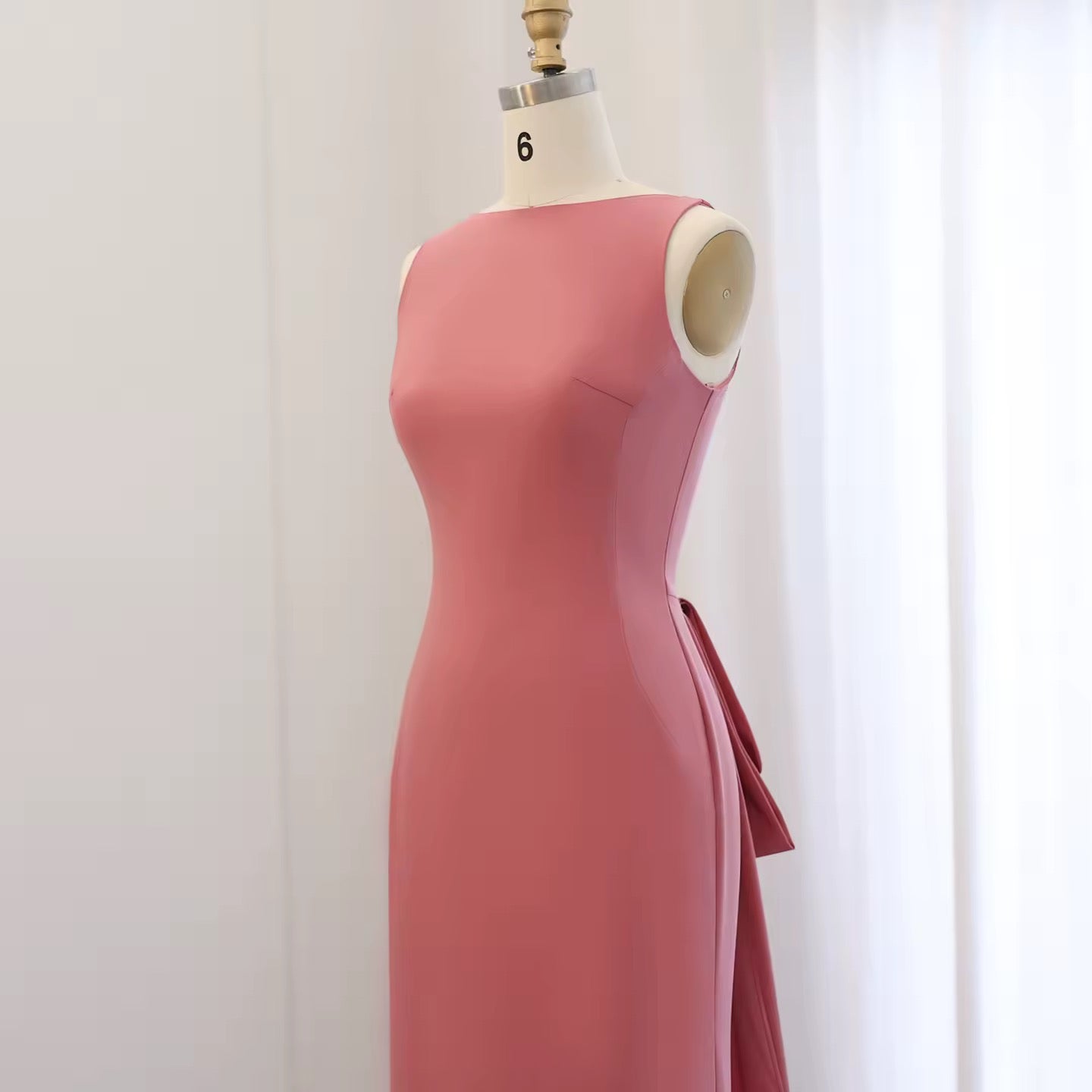 Elegant Fitted Gown with Beaded Butterfly Detail