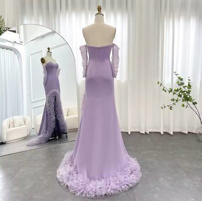Lilac dress with ruffles