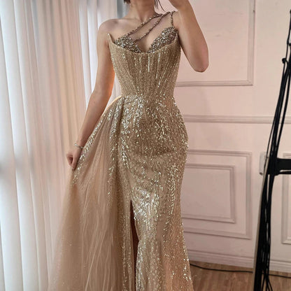“Eternal Elegance” Luxury Embroidered Crystal Gown