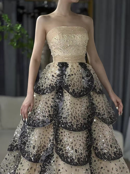 Luxury Champagne Evening Dress