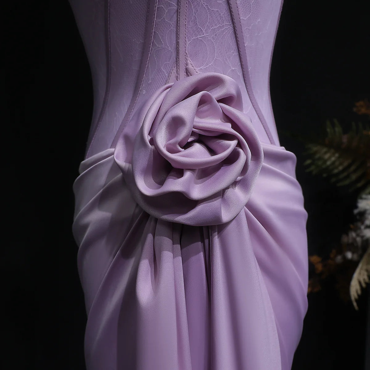 3D Floral Corset Draped Gown