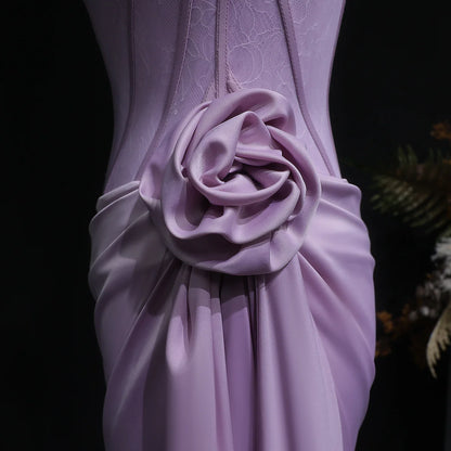 3D Floral Corset Draped Gown