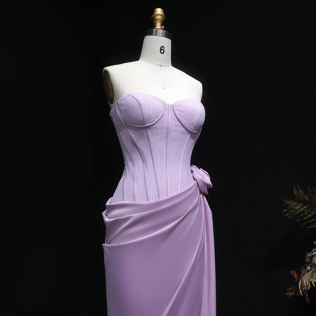 3D Floral Corset Draped Gown