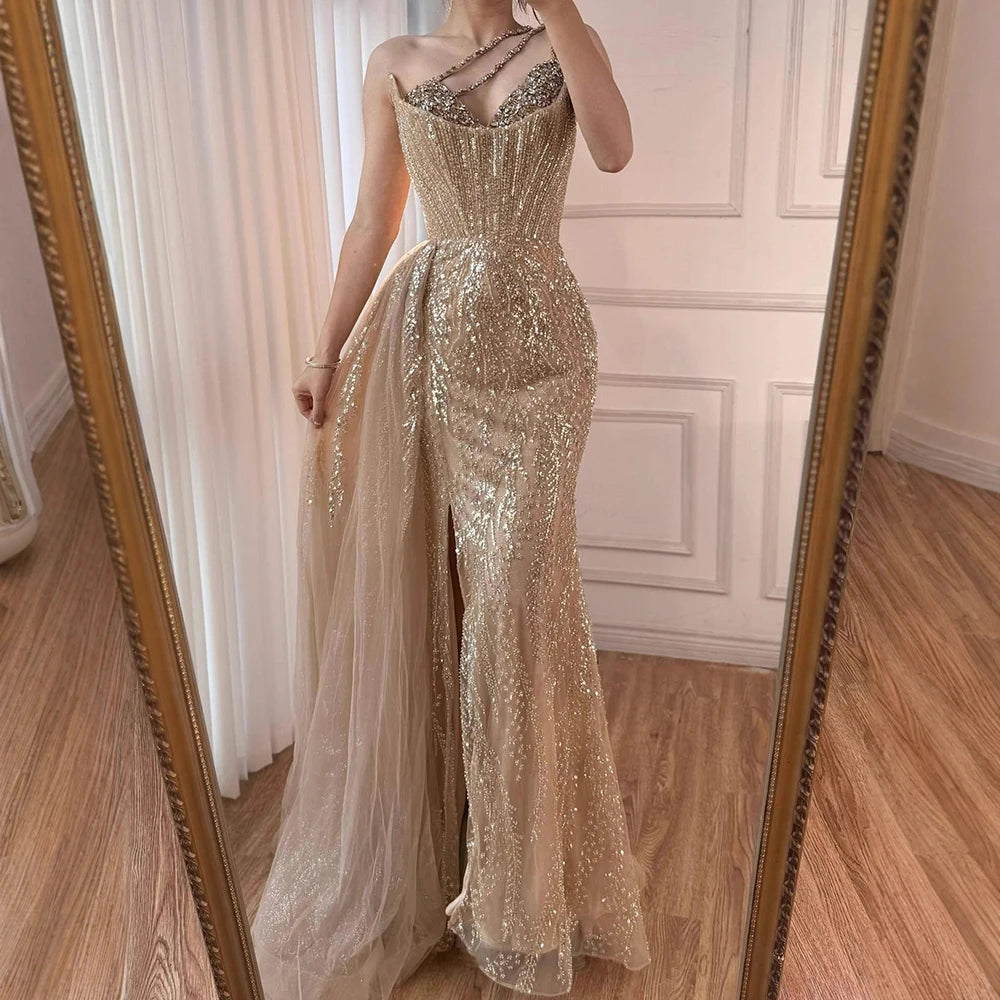 “Eternal Elegance” Luxury Embroidered Crystal Gown