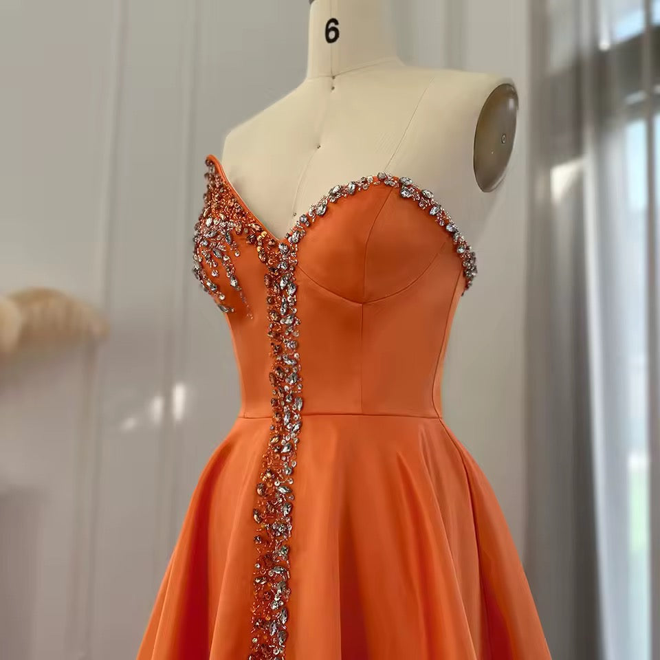 Elegant Couture Gown with Crystal Detailing