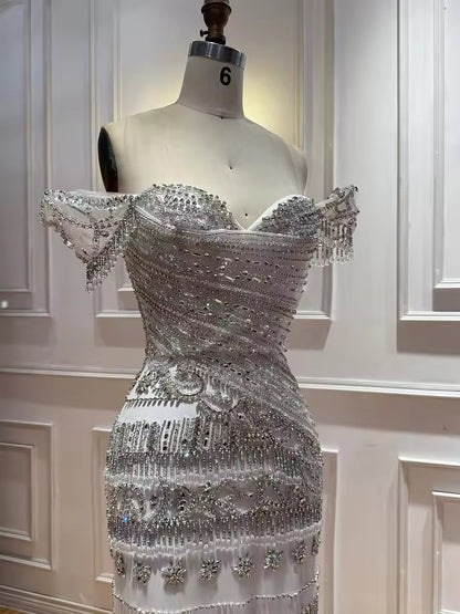 Celestial Silver Crystal Gown