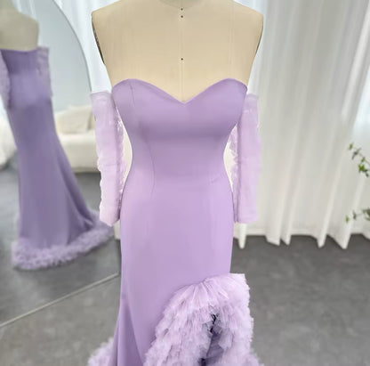 Lilac dress with ruffles