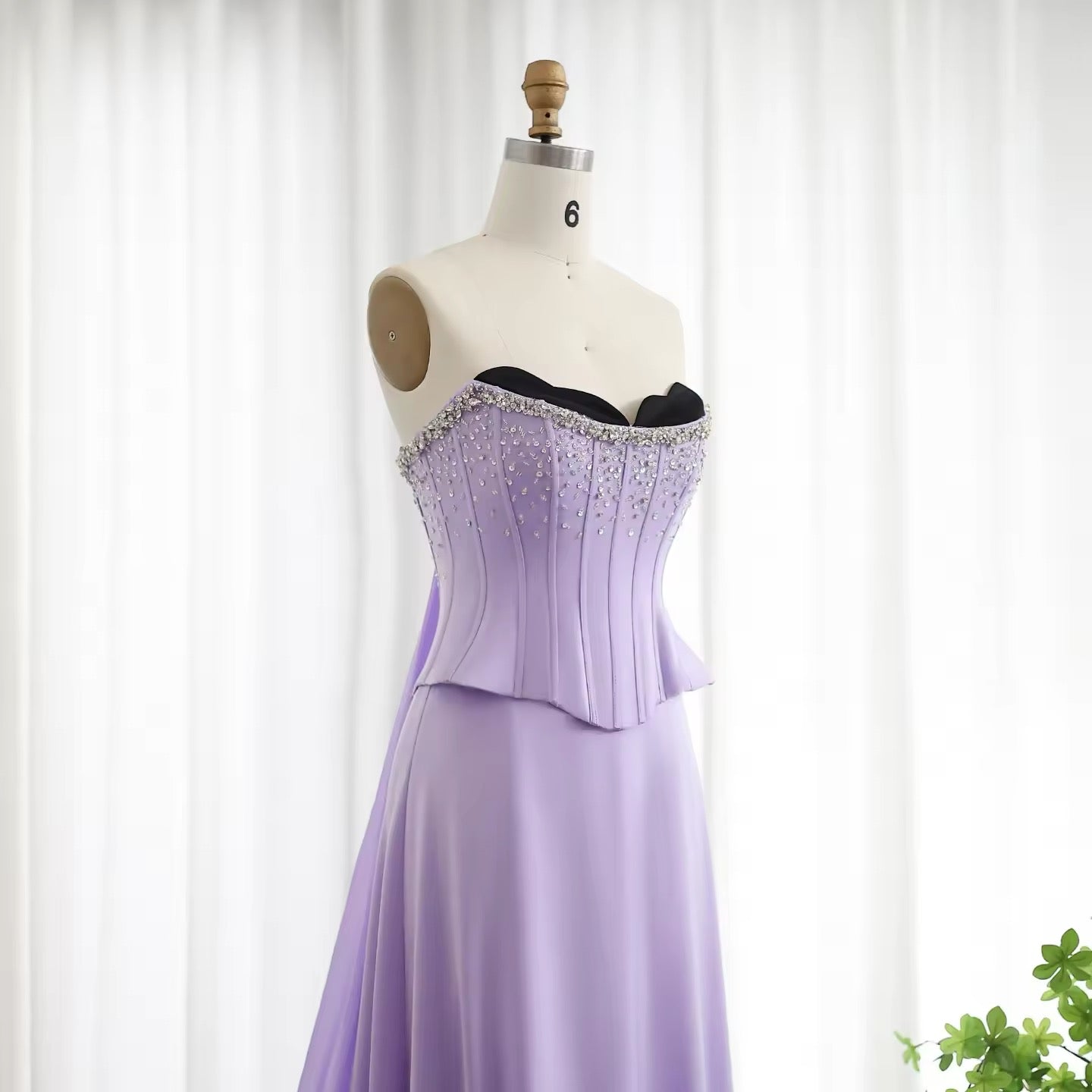 Lavender Grace، Strapless Corset Gown with Sparkling Details