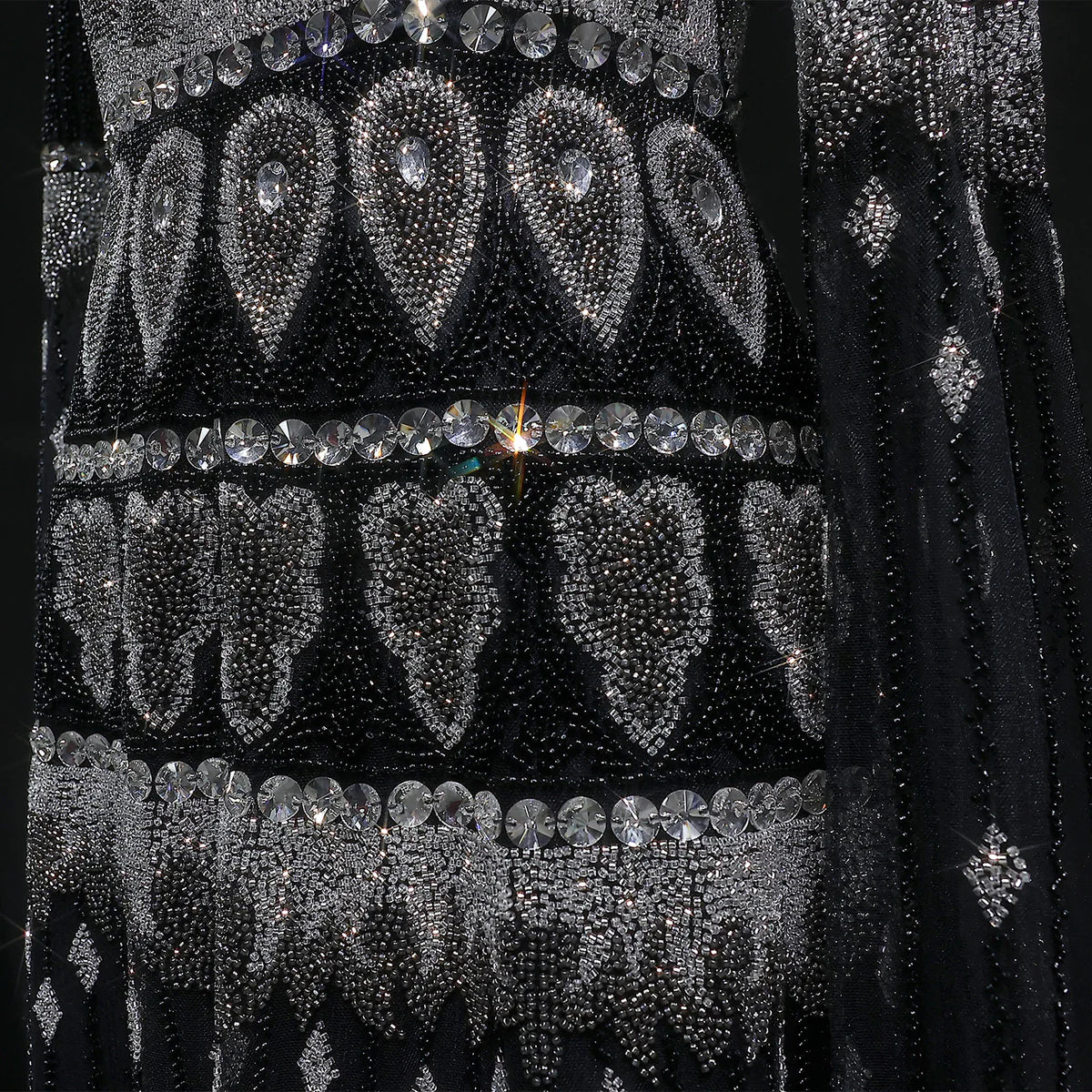 Ornate Crystal-Embellished Maxi Gown