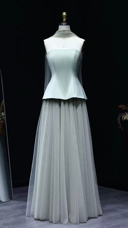Elegant soft dress with a scarf