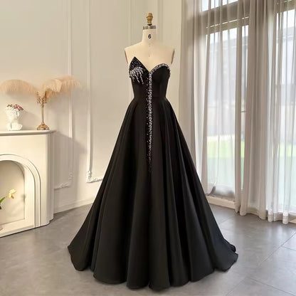 Elegant Couture Gown with Crystal Detailing