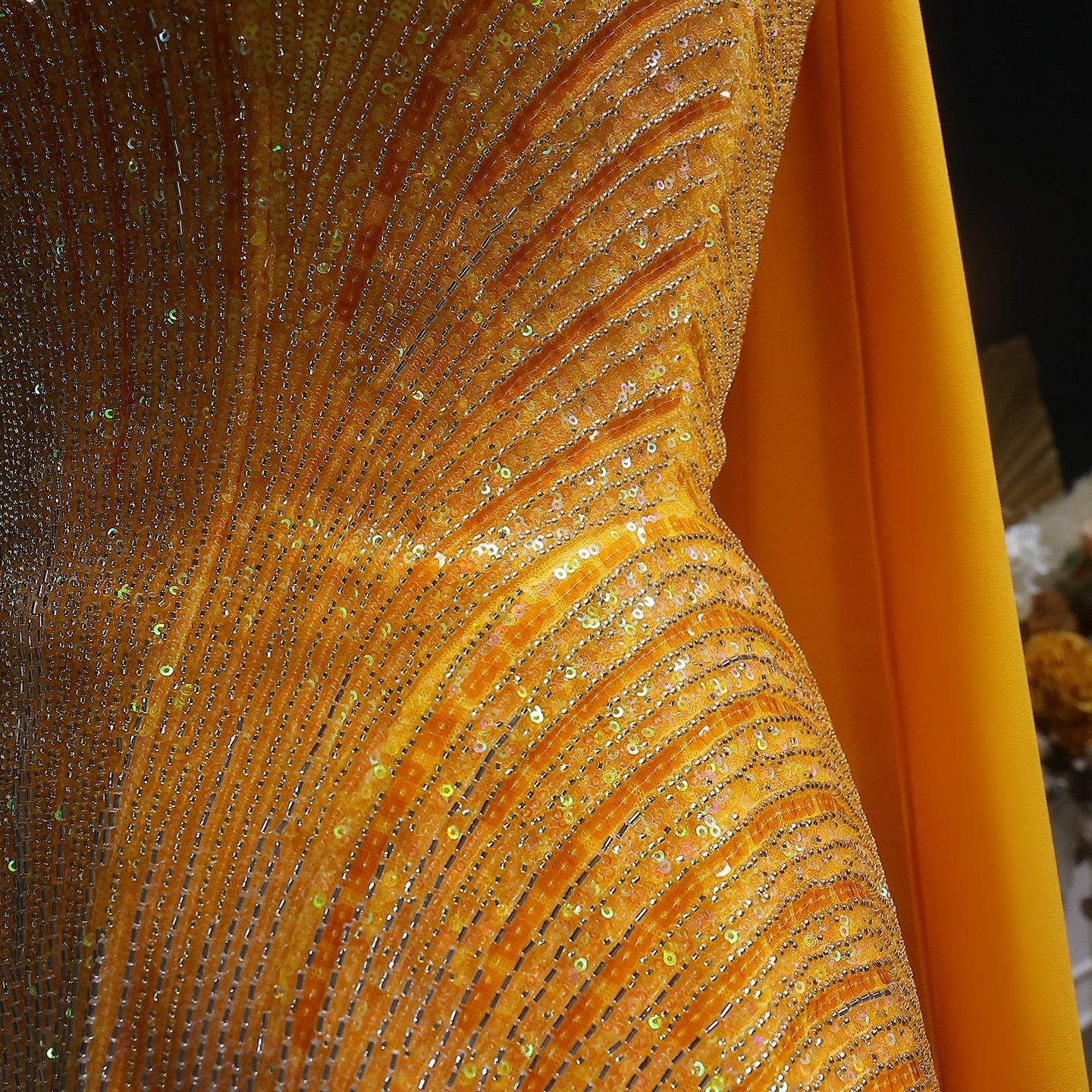 Sunset Gown in Yellowish Orange