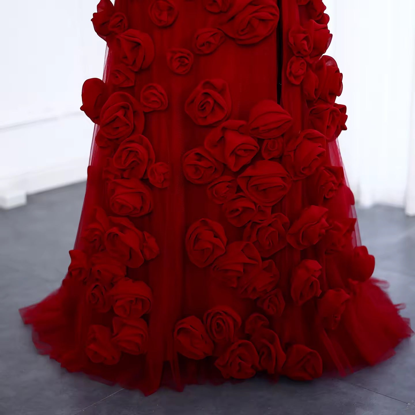 3D Flowers Evening Dress
