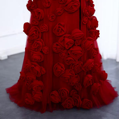 3D Flowers Evening Dress