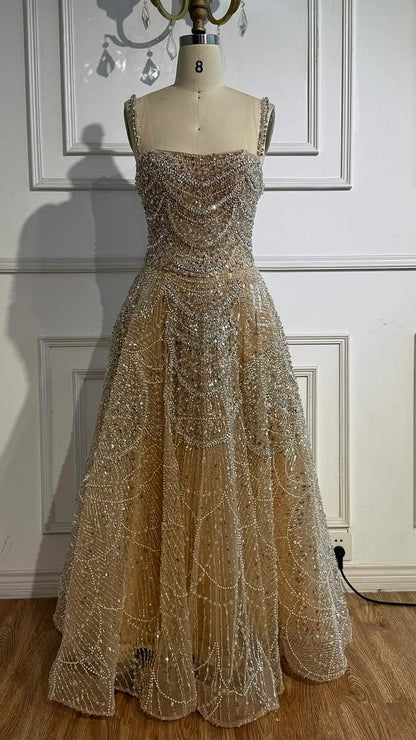 Luxury Nude Crystal A-Line Short Sparkly Cocktail Party Dress