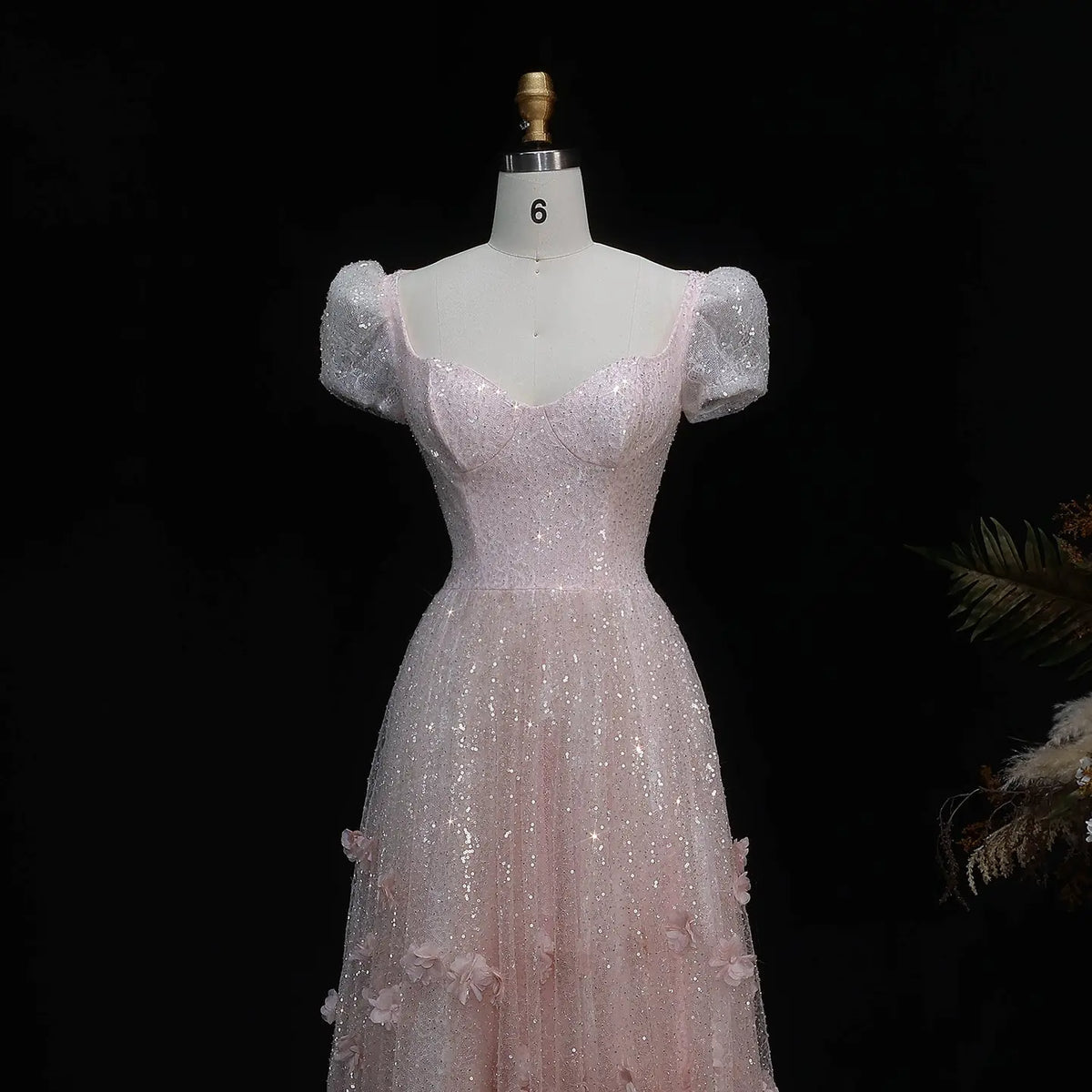 Sparkling 3D Floral Appliqué Beaded Tulle Mermaid Dress