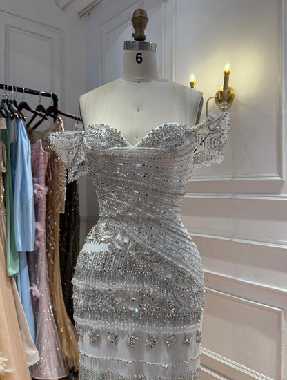 Celestial Silver Crystal Gown