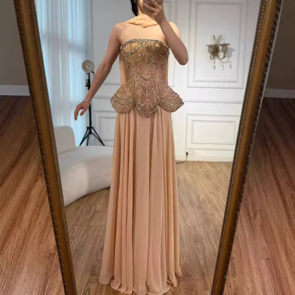 Embellished Corset Evening Gown