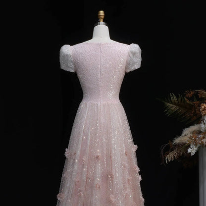 Sparkling 3D Floral Appliqué Beaded Tulle Mermaid Dress