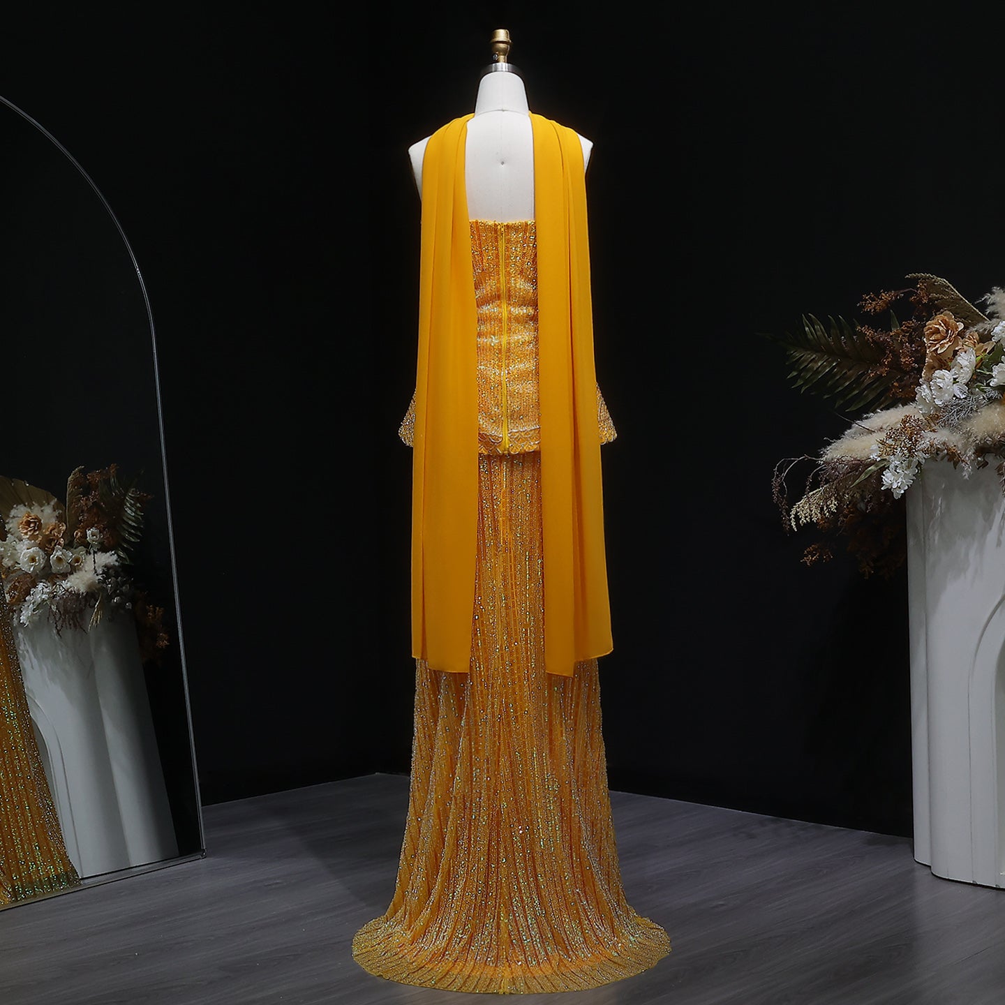 Sunset Gown in Yellowish Orange