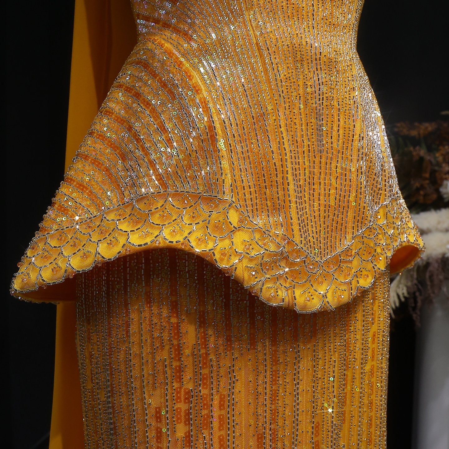 Sunset Gown in Yellowish Orange