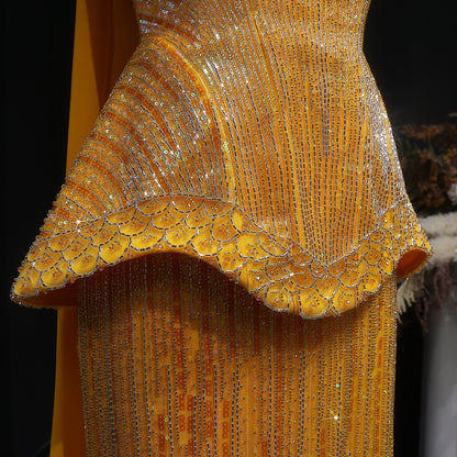 Sunset Gown in Yellowish Orange