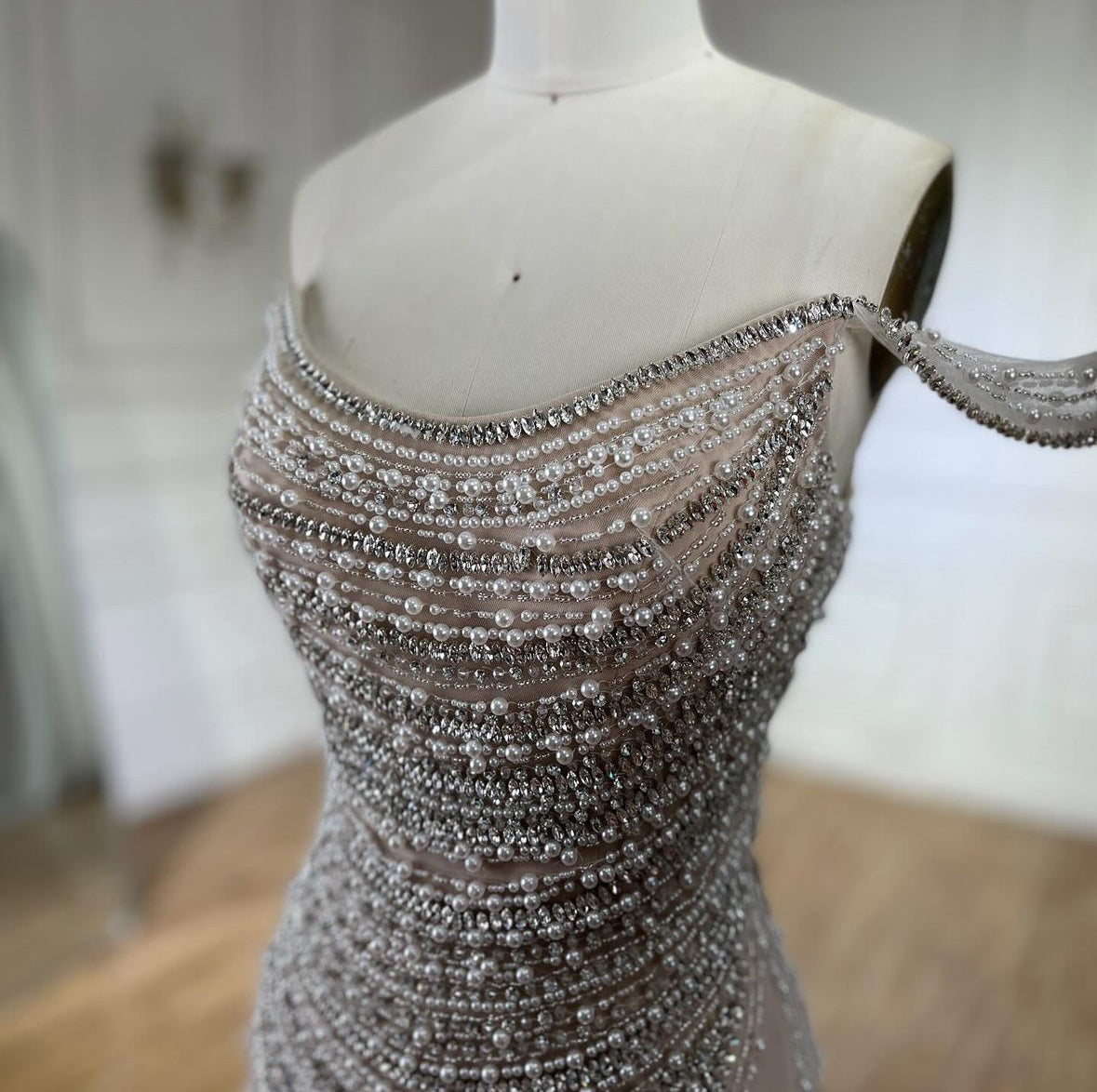 Luxury Pearl Studded Dress