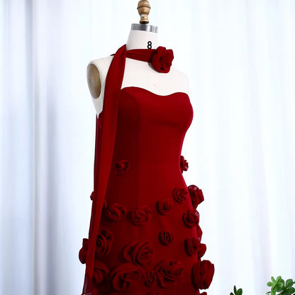 3D Flowers Evening Dress