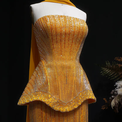 Sunset Gown in Yellowish Orange