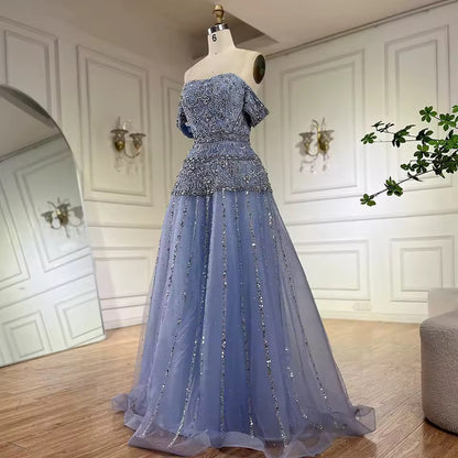 Elegant Linear Beaded Evening Dress with Sculpted Silhouette