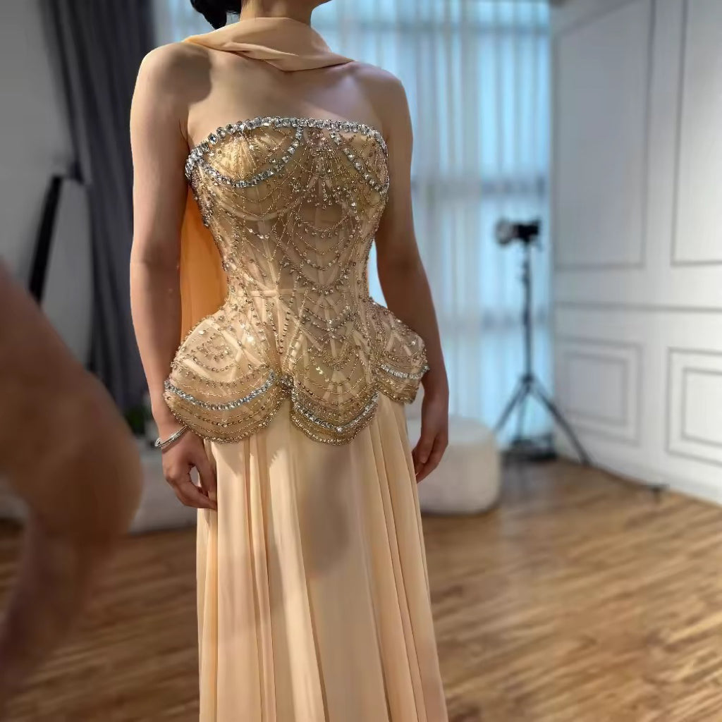 Embellished Corset Evening Gown