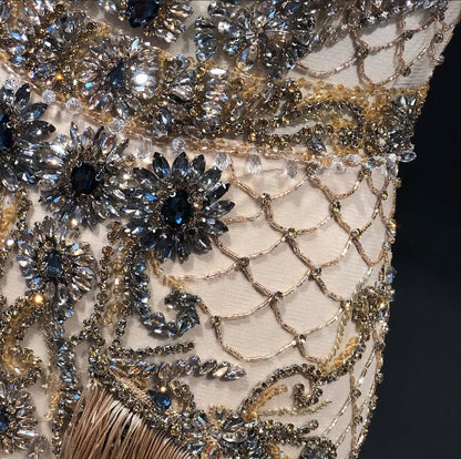Ombré Crystal-Embellished Gold Couture Gown