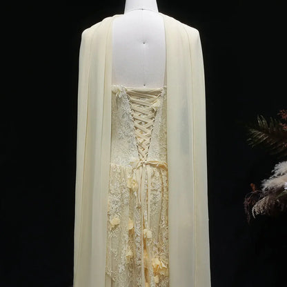 3D Floral Applique Lace Mermaid Gown