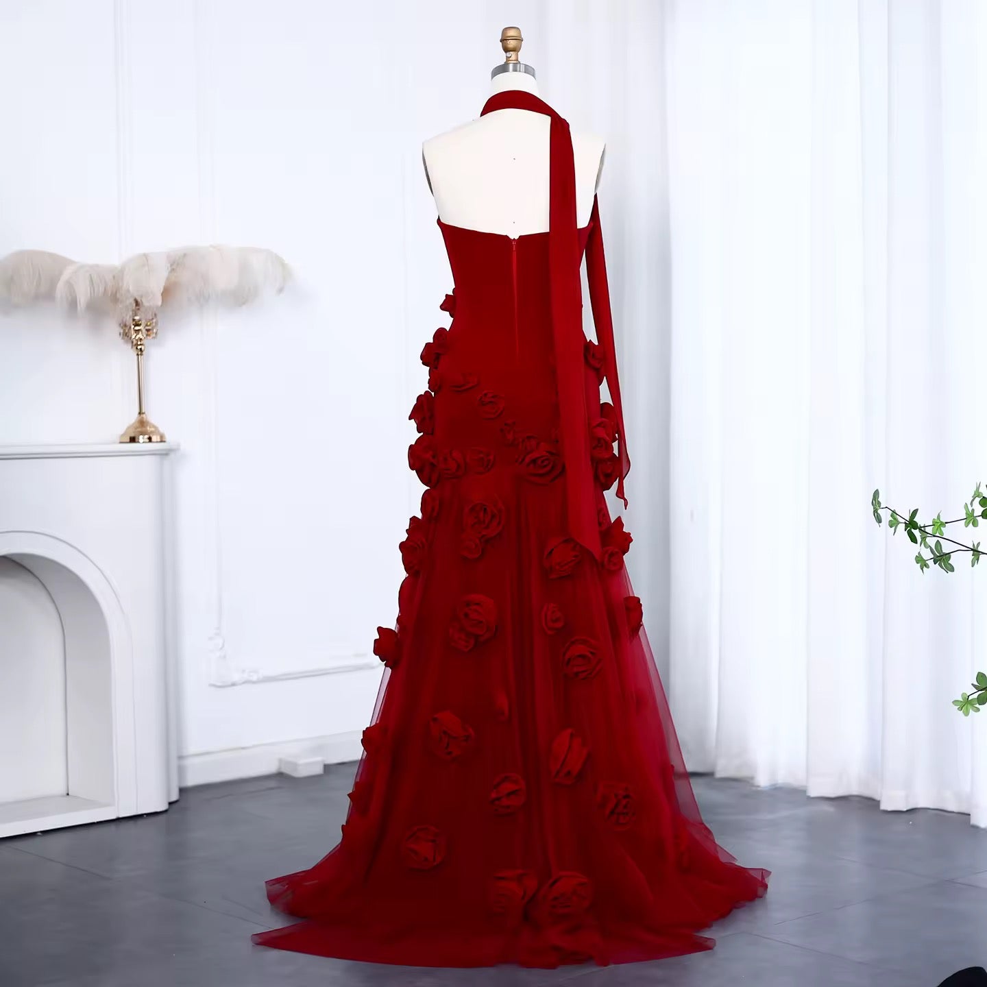 3D Flowers Evening Dress