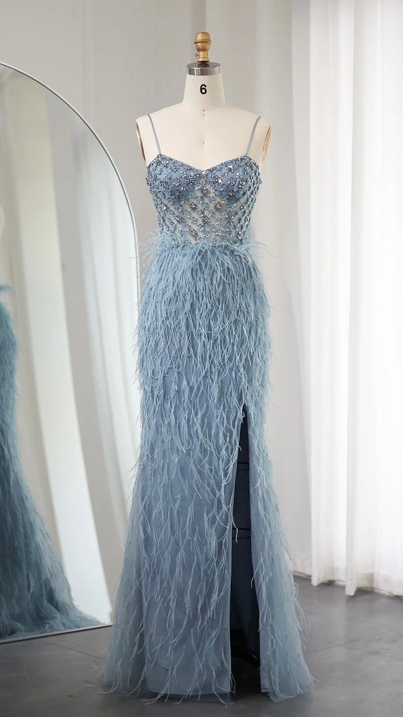 Luxury Feathers Mermaid Evening Dress