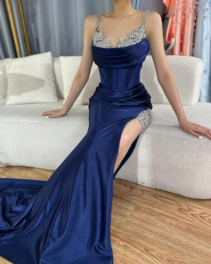 Embellished Corset Drape Gown