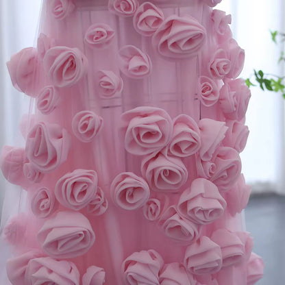 3D Flowers Evening Dress