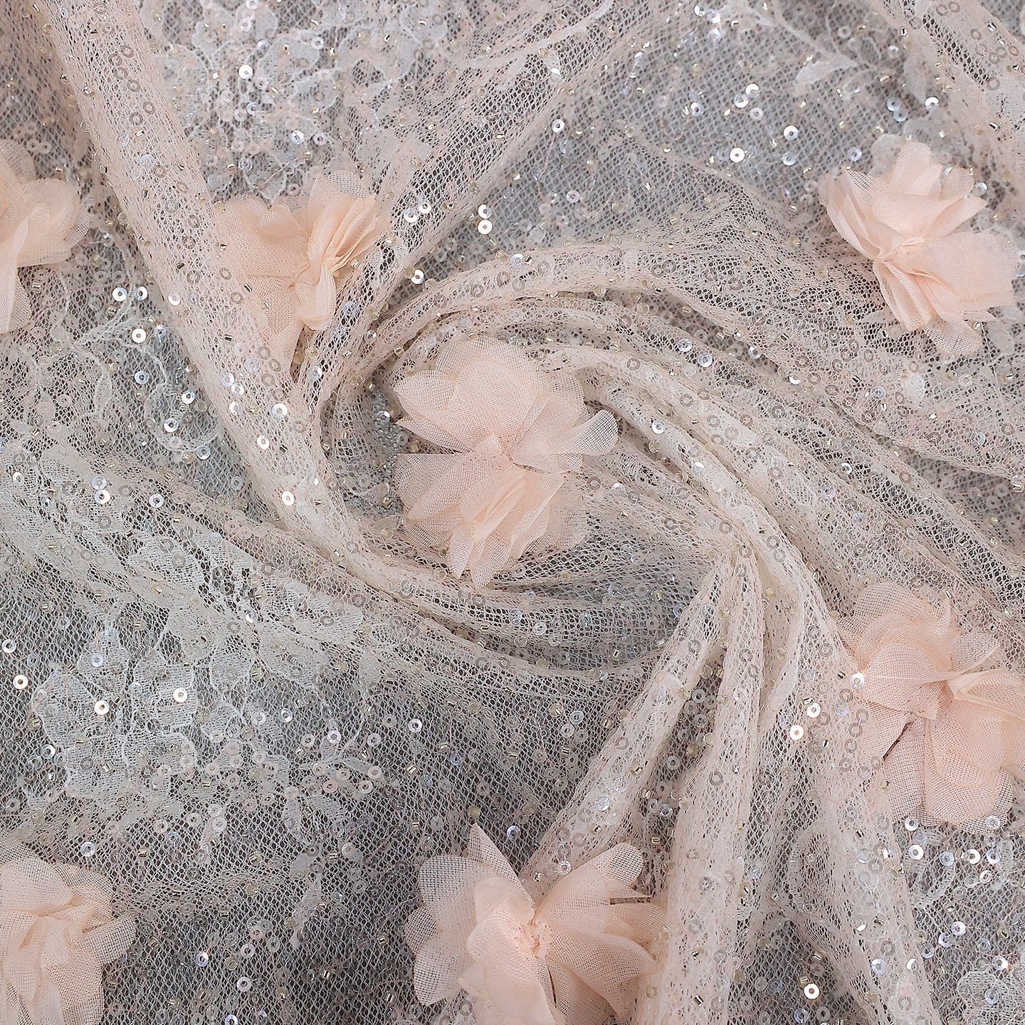 Sparkling 3D Floral Appliqué Beaded Tulle Mermaid Dress