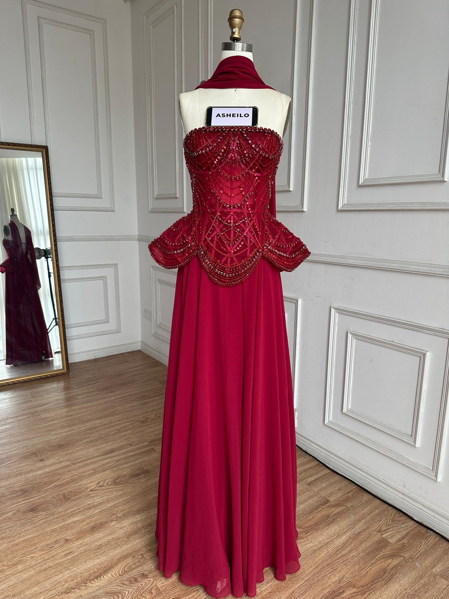 “Regal Glow” Embellished Corset Evening Gown